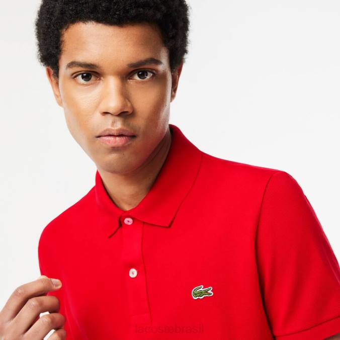Lacoste homens polo slim fit original l.12.12 vermelho P2PX752 roupas