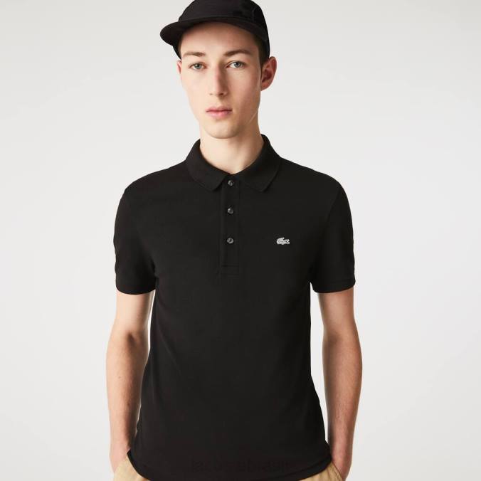 Lacoste homens polo slim fit petit piquê stretch preto P2PX565 roupas