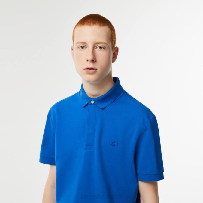 Lacoste homens polo smart paris em piquê de algodão stretch azul P2PX78 roupas