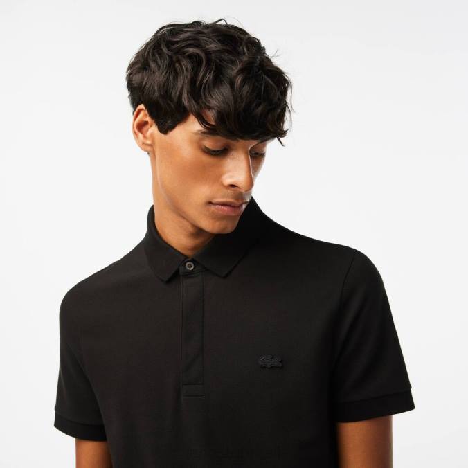 Lacoste homens polo smart paris em piquê de algodão stretch preto P2PX81 roupas