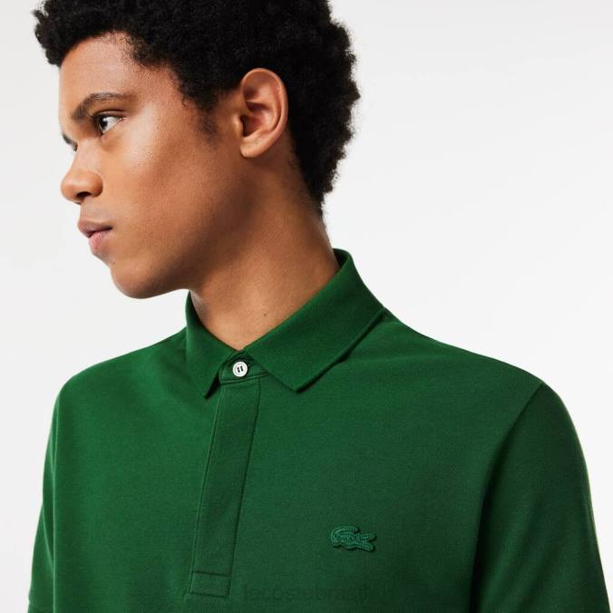 Lacoste homens polo smart paris em piquê de algodão stretch verde P2PX658 roupas