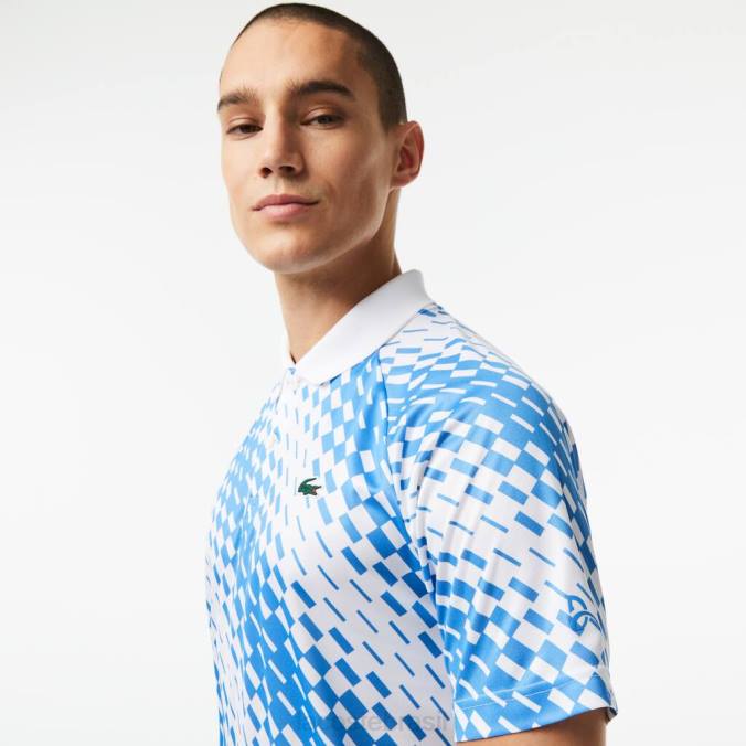 Lacoste homens tênis x novak djokovic versão fã polo Branco azul P2PX109 roupas