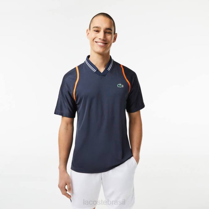 Lacoste homens tenis x daniil medvedev polo azul P2PX235 roupas