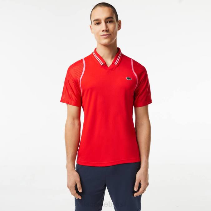 Lacoste homens tenis x daniil medvedev polo vermelho P2PX233 roupas