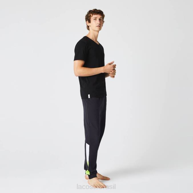 Lacoste homens Pacote de 3 camisetas lisas preto P2PX1346 roupas