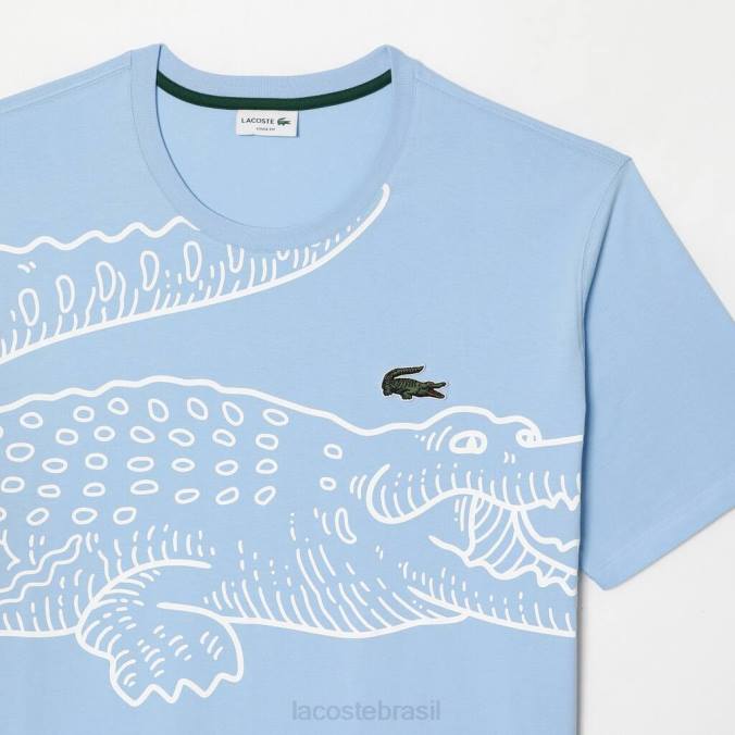 Lacoste homens camiseta de algodão folgada - plus size - alta azul P2PX135 roupas