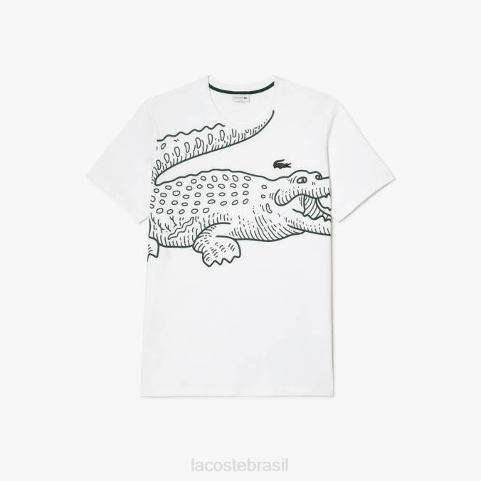 Lacoste homens camiseta de algodão folgada - plus size - alta branco P2PX136 roupas