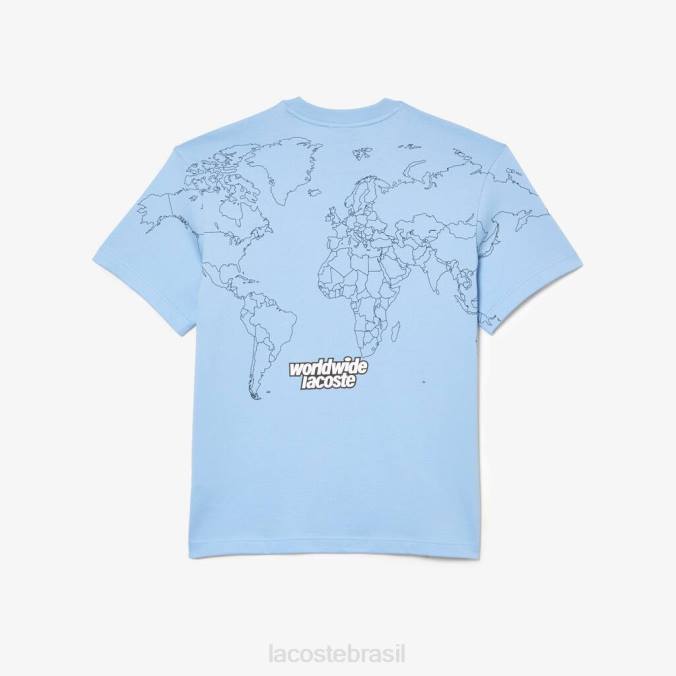 Lacoste homens camiseta de jersey de algodão orgânico com corte descontraído azul P2PX225 roupas