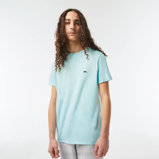 Lacoste homens camiseta em jersey de algodão pima com gola redonda hortelã P2PX112 roupas
