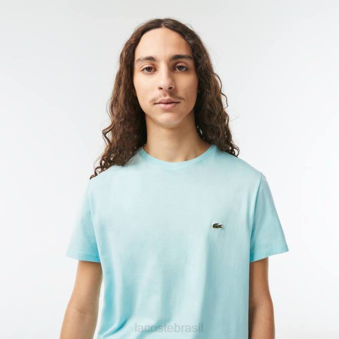 Lacoste homens camiseta em jersey de algodão pima com gola redonda hortelã P2PX112 roupas