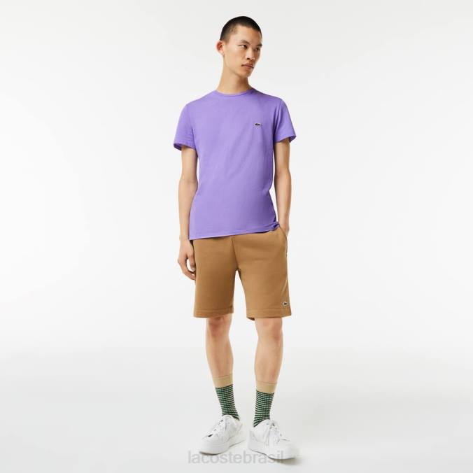 Lacoste homens camiseta em jersey de algodão pima com gola redonda roxo P2PX882 roupas