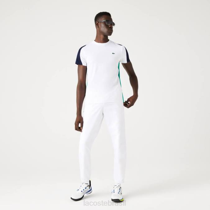 Lacoste homens camiseta esportiva com estampa de crocodilo branco/azul marinho/verde P2PX588 roupas
