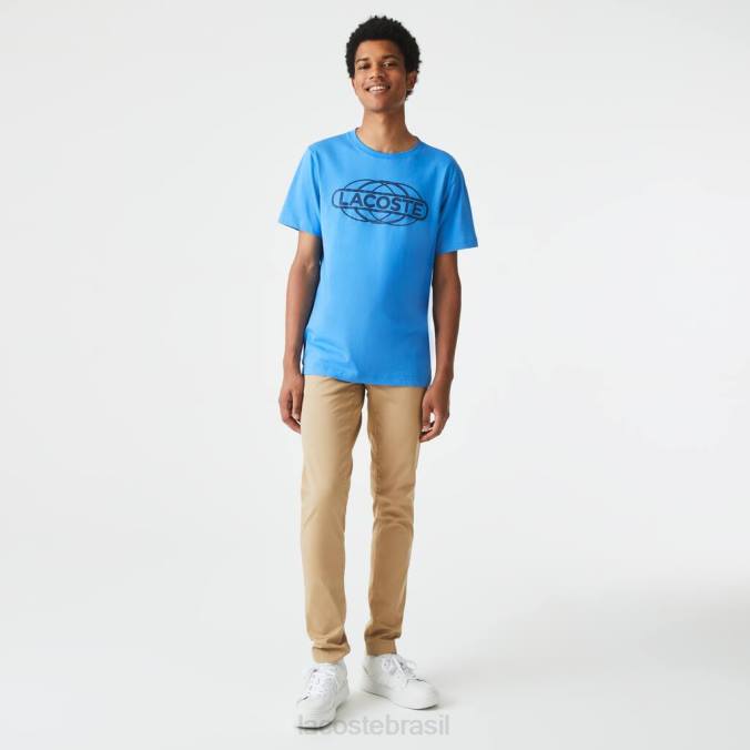 Lacoste homens camiseta esportiva de jérsei orgânico azul P2PX696 roupas