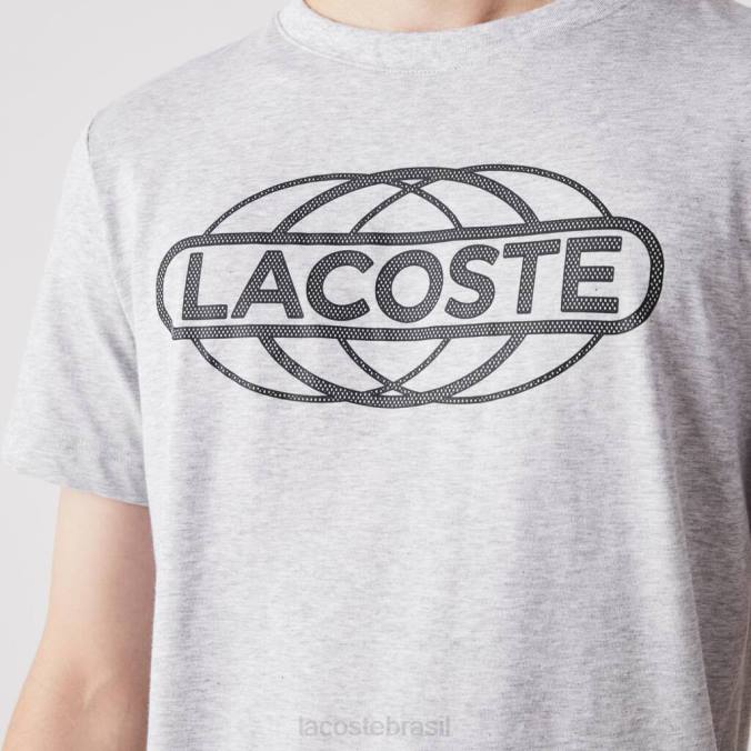 Lacoste homens camiseta esportiva de jérsei orgânico chino cinza P2PX695 roupas