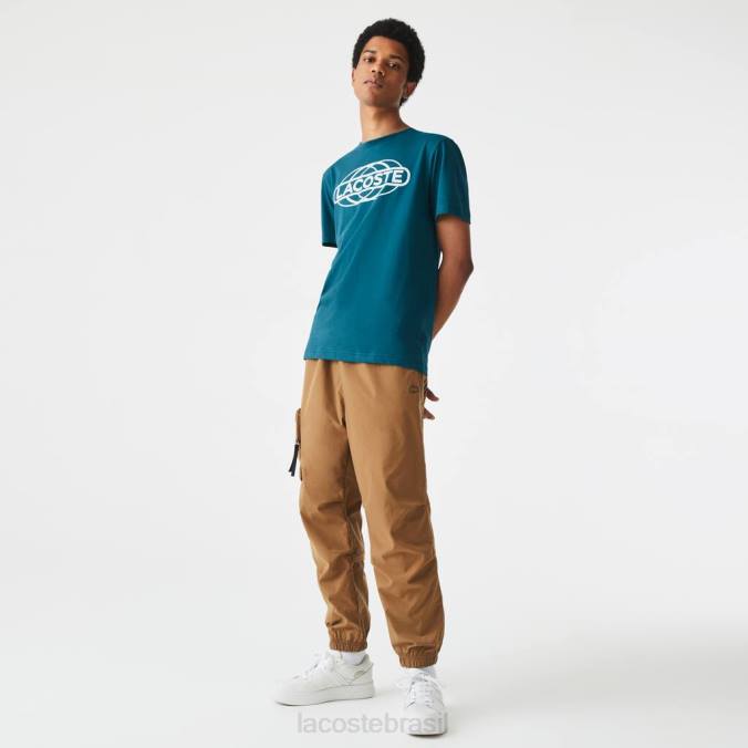 Lacoste homens camiseta esportiva de jérsei orgânico verde P2PX697 roupas