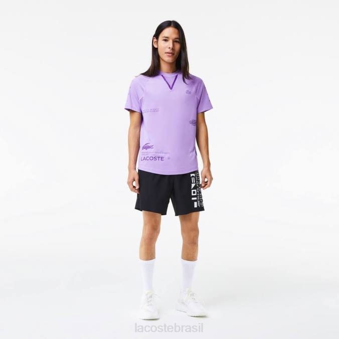 Lacoste homens camiseta esportiva em jersey stretch roxo P2PX827 roupas