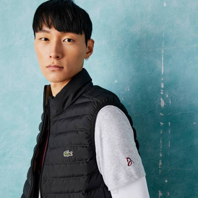 Lacoste homens camiseta esportiva novak djokovic croco algodão orgânico chino cinza P2PX871 roupas