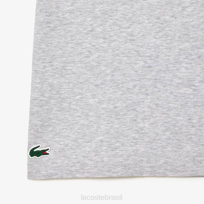 Lacoste homens camiseta esportiva regular fit de algodão orgânico chino cinza P2PX140 roupas