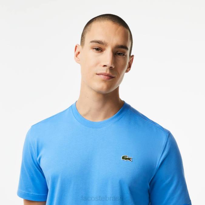 Lacoste homens camiseta esportiva respirável azul P2PX50 roupas