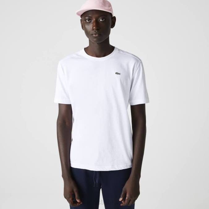 Lacoste homens camiseta esportiva respirável branco P2PX51 roupas