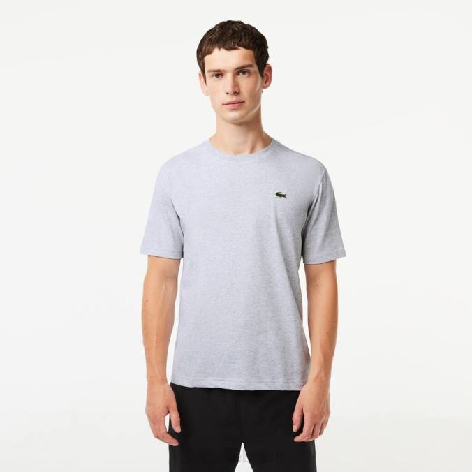 Lacoste homens camiseta esportiva respirável chino cinza P2PX718 roupas