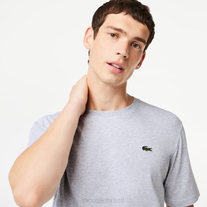 Lacoste homens camiseta esportiva respirável chino cinza P2PX718 roupas