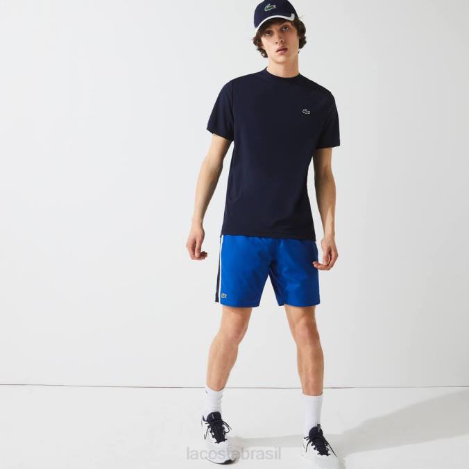 Lacoste homens camiseta esportiva respirável em piquê azul-marinho P2PX670 roupas