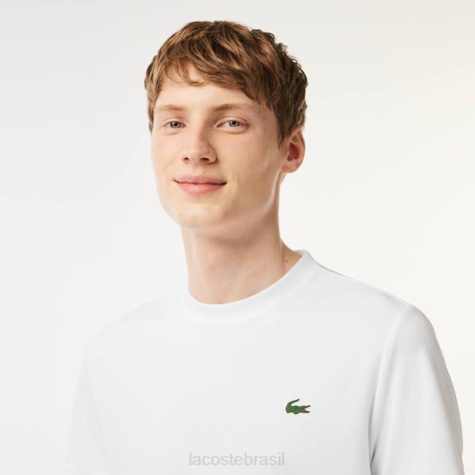 Lacoste homens camiseta esportiva respirável em piquê branco P2PX671 roupas