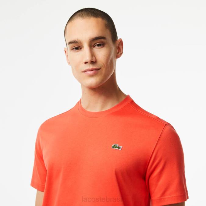 Lacoste homens camiseta esportiva respirável laranja P2PX83 roupas