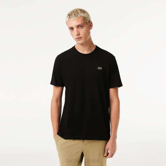 Lacoste homens camiseta esportiva respirável preto P2PX52 roupas
