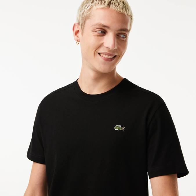 Lacoste homens camiseta esportiva respirável preto P2PX52 roupas