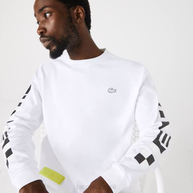 Lacoste homens camiseta estampada folgada branco P2PX796 roupas