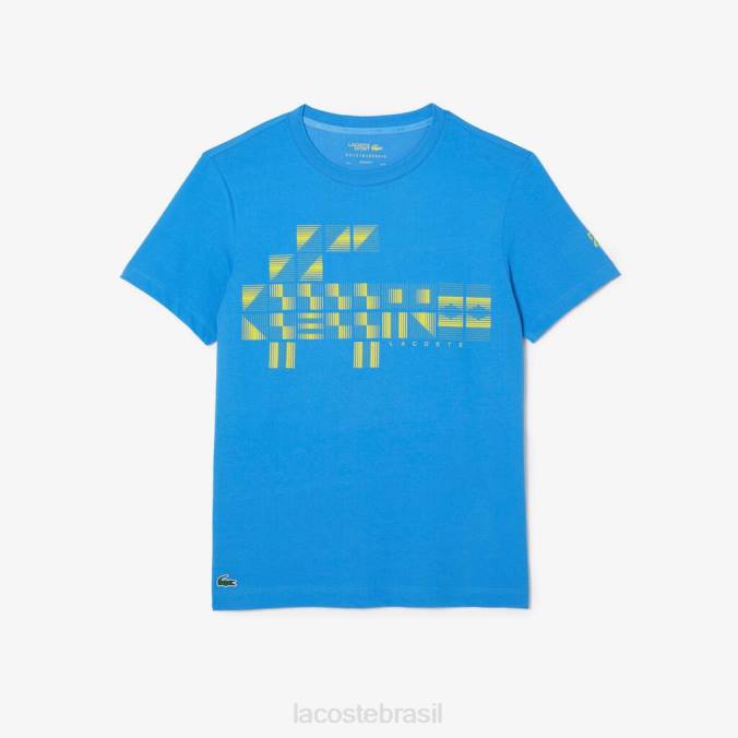 Lacoste homens camiseta estampada sport x novak djokovic azul P2PX605 roupas