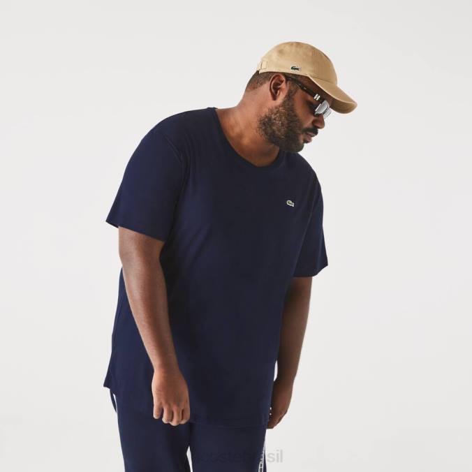 Lacoste homens camiseta gola redonda em jersey de algodão xl azul-marinho P2PX769 roupas
