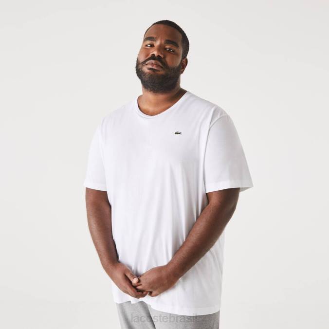 Lacoste homens camiseta gola redonda em jersey de algodão xl branco P2PX758 roupas