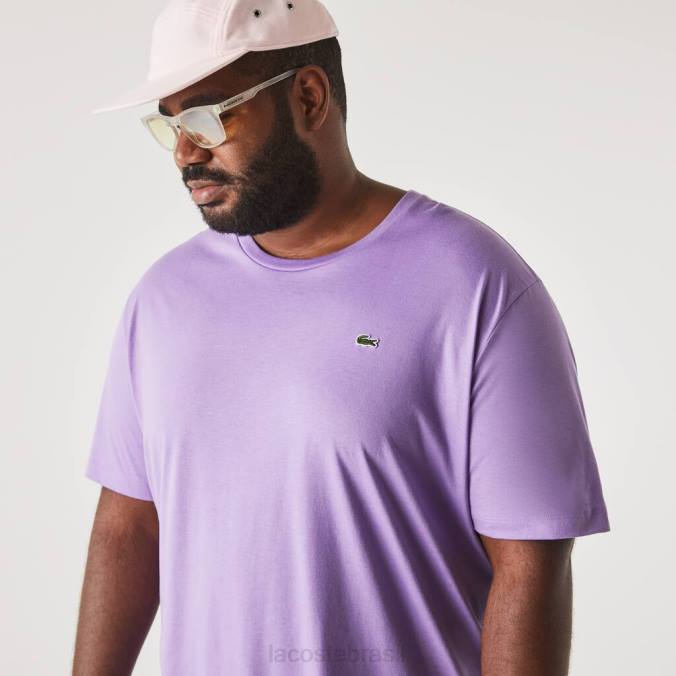 Lacoste homens camiseta gola redonda em jersey de algodão xl roxo P2PX829 roupas