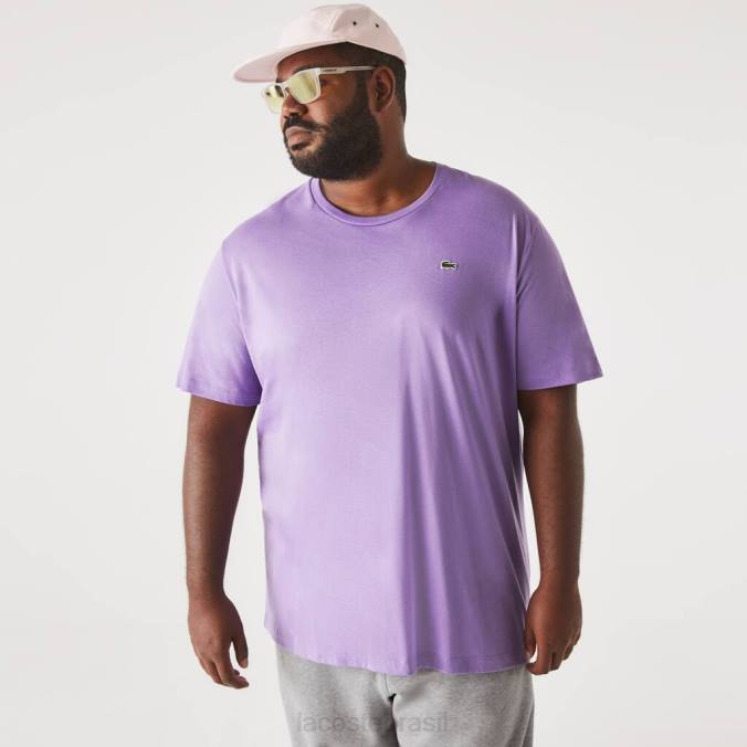 Lacoste homens camiseta gola redonda em jersey de algodão xl roxo P2PX829 roupas