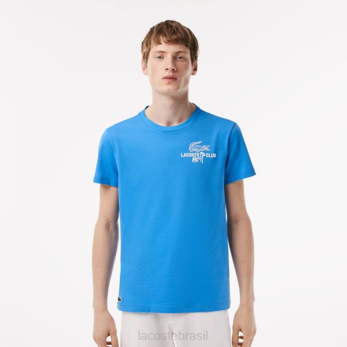 Lacoste homens camiseta golf regular fit de algodão orgânico azul P2PX179 roupas