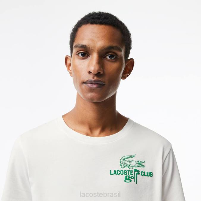 Lacoste homens camiseta golf regular fit de algodão orgânico branco P2PX178 roupas