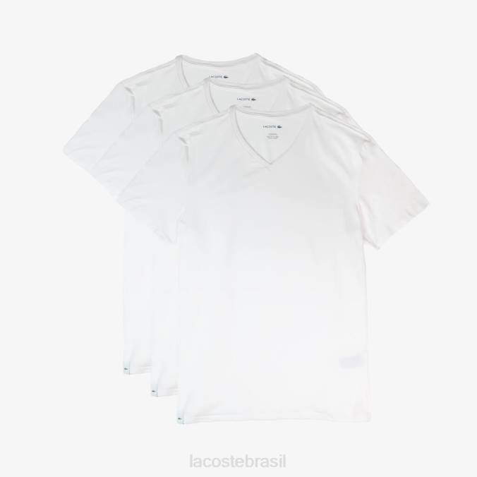 Lacoste homens camiseta lounge pacote com 3 branco P2PX1579 roupas