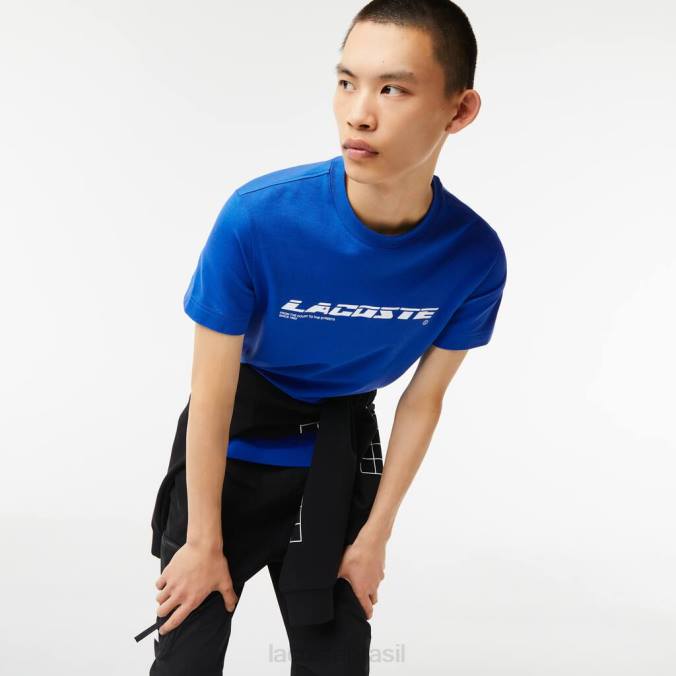 Lacoste homens camiseta piquê de marca regular fit azul P2PX562 roupas