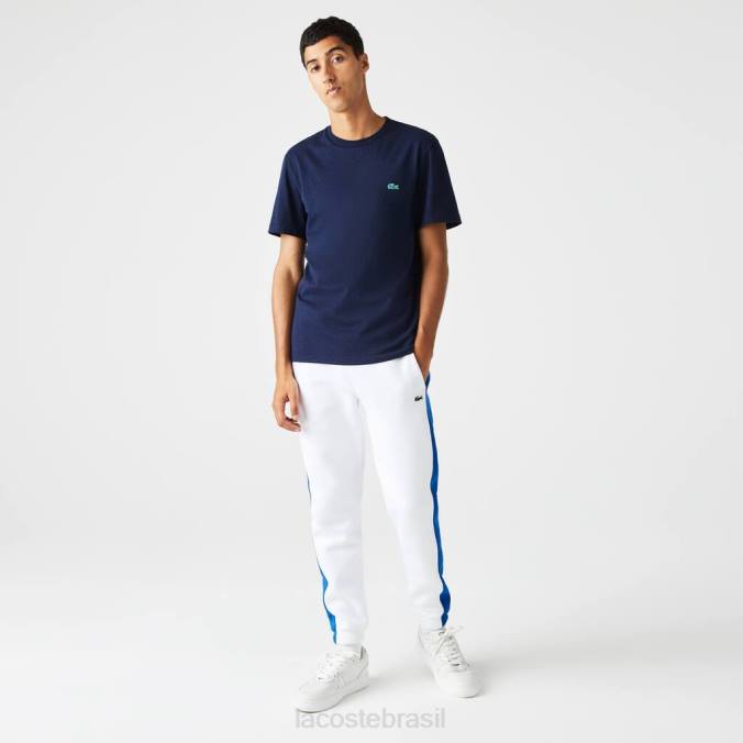 Lacoste homens camiseta regular fit em jersey de algodão com estampa manchada azul-marinho P2PX750 roupas