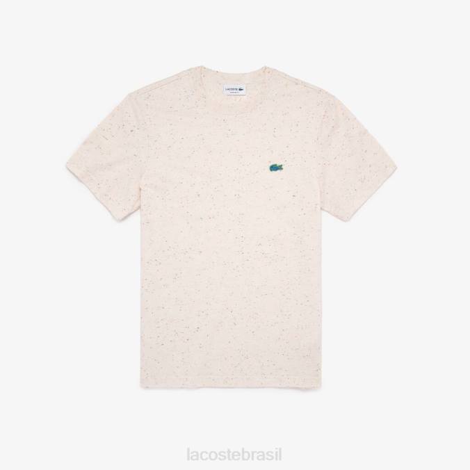 Lacoste homens camiseta regular fit em jersey de algodão com estampa manchada bege P2PX749 roupas
