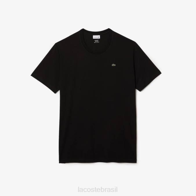 Lacoste homens camiseta regular fit em jersey de algodão pima preto P2PX652 roupas
