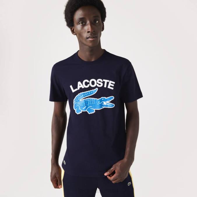 Lacoste homens camiseta regular fit xl com estampa de crocodilo azul-marinho P2PX571 roupas