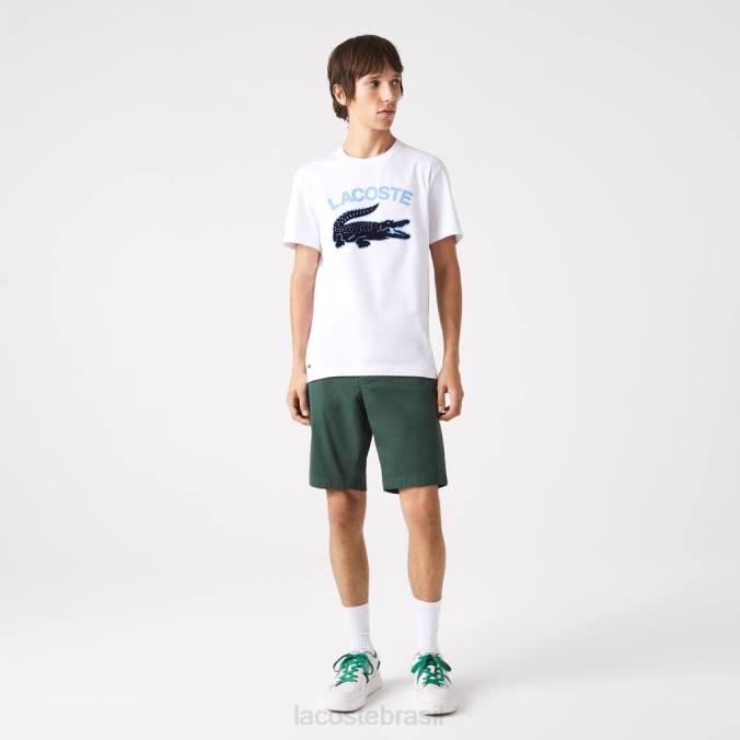 Lacoste homens camiseta regular fit xl com estampa de crocodilo branco P2PX570 roupas