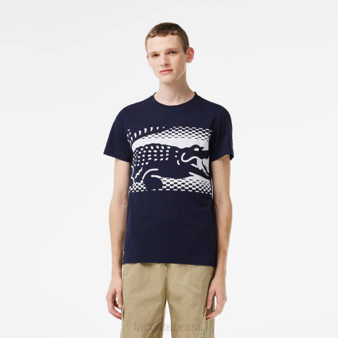 Lacoste homens camiseta tênis x novak djokovic azul-marinho P2PX153 roupas