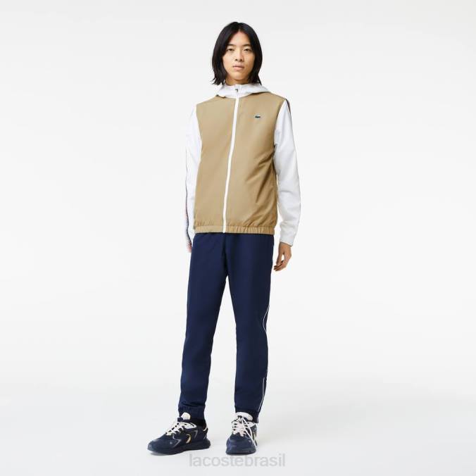 Lacoste homens conjunto jogger regular fit de tênis bege/branco/azul marinho P2PX342 roupas