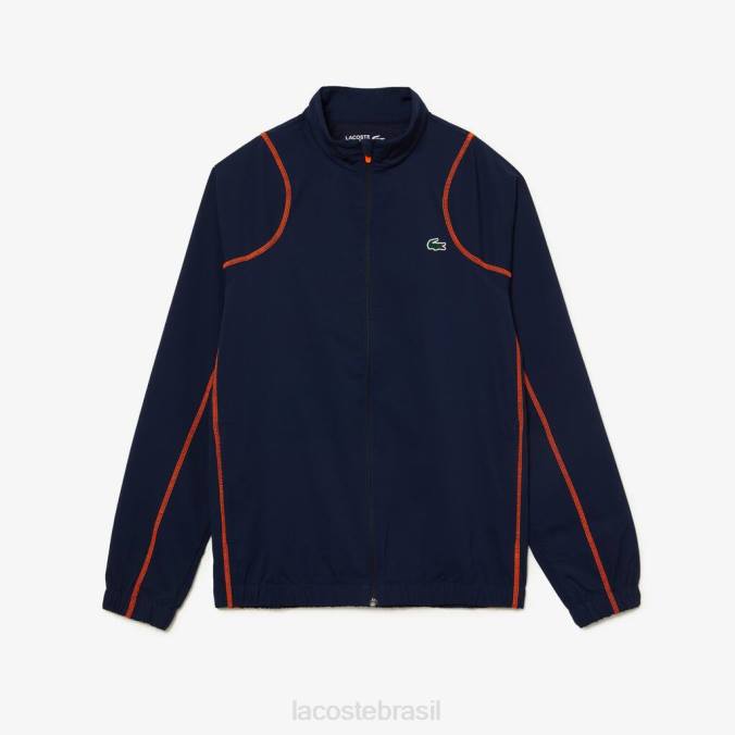 Lacoste homens conjunto jogger tênis gola alta azul marinho/laranja P2PX29 roupas