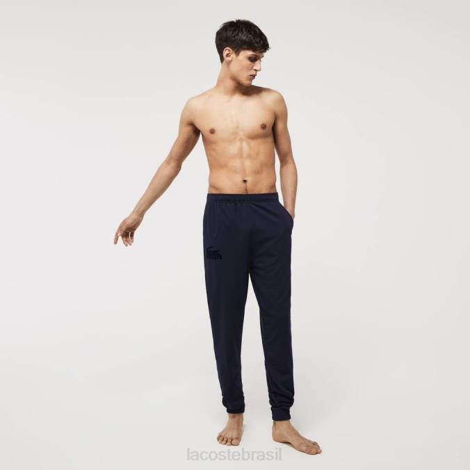 Lacoste homens joggers de lã de algodão azul-marinho P2PX1477 roupas